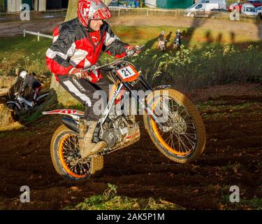 Norwich Viking Motor Cycle Club Motox-X Trials event at Cadders Hill, Lyng, Norfolk, UK. Stock Photo