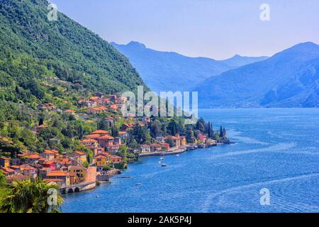 Varenna, panoramic view. Lake Como Stock Photo