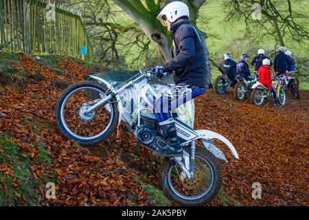 Norwich Viking Motor Cycle Club Motox-X Trials event at Cadders Hill, Lyng, Norfolk, UK. Stock Photo