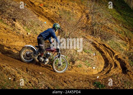 Norwich Viking Motor Cycle Club Motox-X Trials event at Cadders Hill, Lyng, Norfolk, UK. Stock Photo