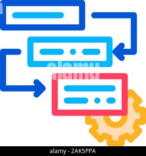 Gear Algorythm System Agile Element Vector Icon Stock Vector