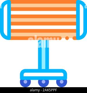 Portable Heating Device On Rollers Vector Icon Stock Vector