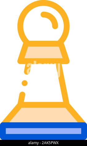 Interactive Kids Game Chess Vector Thin Line Icon Stock Vector