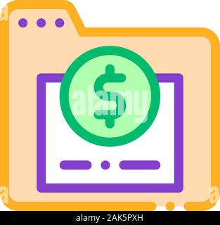 Financial Electronic Computer Folder Vector Icon Stock Vector