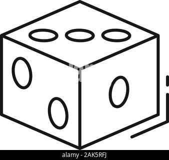 Quest dice icon. Outline quest dice vector icon for web design isolated on white background Stock Vector