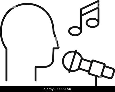 Singer microphone icon. Outline singer microphone vector icon for web design isolated on white background Stock Vector