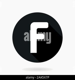 Fine Vector Flat Icon With Letter F Stock Vector