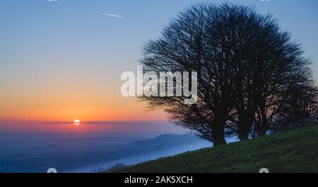 Sunset over South Wales in Winter Stock Photo