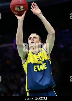 Braunschweig, Germany, December 30, 2019:Robin  Amaize of EWE Oldenburg Basket in action during the Basketball Bundesliga match Stock Photo