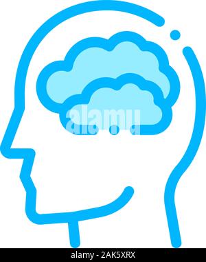 Mainly Cloudy Clouds In Man Silhouette Mind Vector Stock Vector