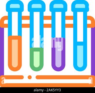 Glass Test Tubes On Tube Rack Biomaterial Vector Stock Vector