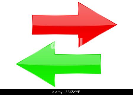 Red and green arrows Stock Vector