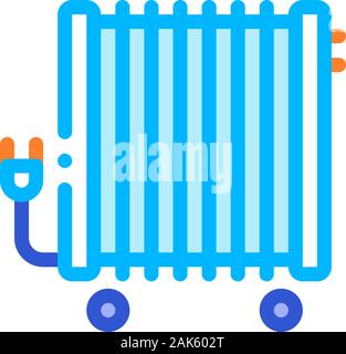 Portable Oil Radiator Heating System Vector Icon Stock Vector