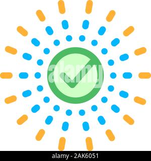 Approved Mark In Center Of Rays Element Vector Stock Vector