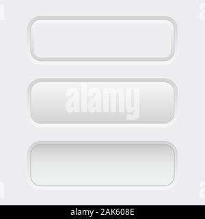White interface buttons. Normal and pushed Stock Vector