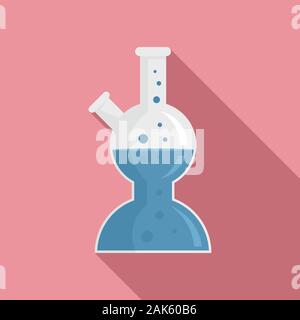 Boiling lab pot icon. Flat illustration of boiling lab pot vector icon for web design Stock Vector