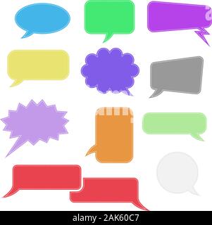 Speech bubbles. Colored blank signs Stock Vector