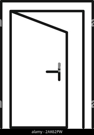 Open door quest icon. Outline open door quest vector icon for web design isolated on white background Stock Vector