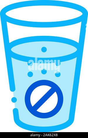 Glass of Water for Taking Pills Supplements Icon Vector Illustration Stock Vector