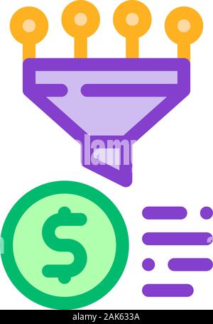 Funnel Financial Information Gathering Vector Icon Stock Vector