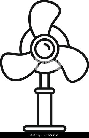 Home room stand fan icon. Outline home room stand fan vector icon for web design isolated on white background Stock Vector