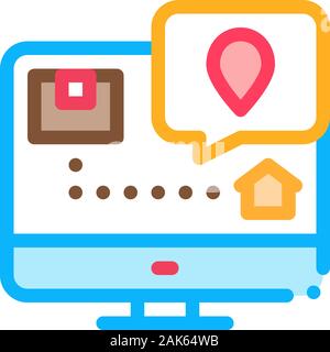 Parcel Destination Postal Transportation Company Icon Vector Illustration Stock Vector