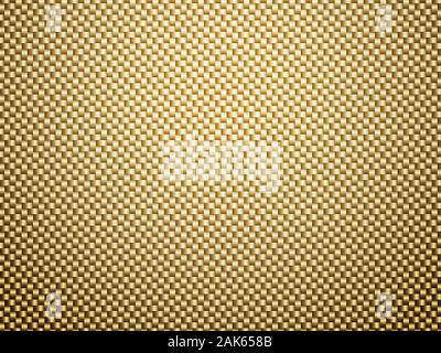 Vector golden carbon fiber volume background. Abstract decoration cloth material wallpaper with shadow for car tuning or service. Stock Vector