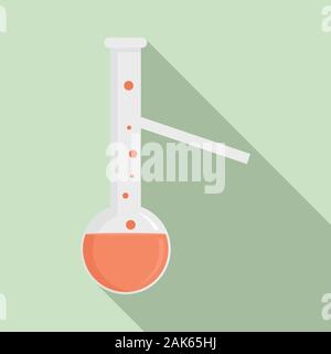 Long boiling flask icon. Flat illustration of long boiling flask vector ...