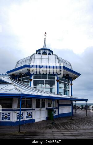 Pavillion detail on pier in Llandudno Gwynedd North Wales UK Stock Photo
