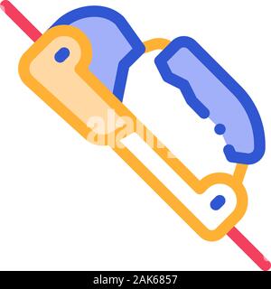 Alpinism Rope Movement Mechanism Tool Vector Icon Stock Vector