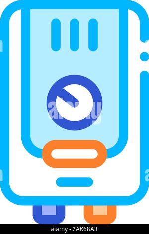 Gaz Boiler Heating System Equipment Vector Icon Stock Vector
