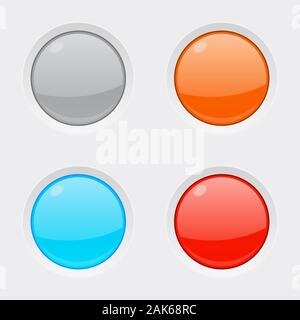 Round colored web buttons Stock Vector
