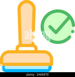 Hand Print Seal Approved Mark Element Vector Icon Stock Vector