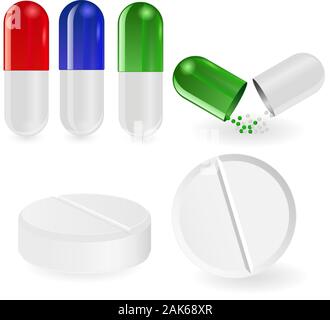 Pills. Medical treatment Stock Vector