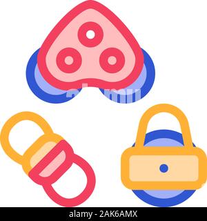 Rollers Detail Rope Movement Equipment Vector Icon Stock Vector