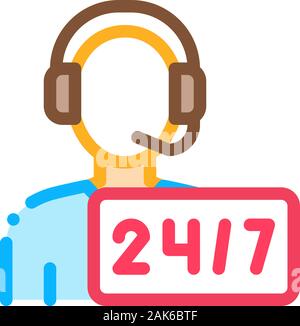 Hotline Man Support Postal Transportation Company Icon Vector Illustration Stock Vector