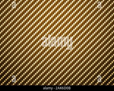 Vector golden carbon fiber volume background. Abstract decoration cloth material wallpaper with shadow for car tuning or service. Stock Vector
