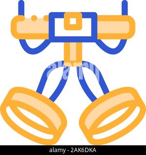 Harness Alpinism Hooking Device Tool Vector Icon Stock Vector