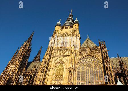 Big tower of St. Vitus Cathedral Stock Photo