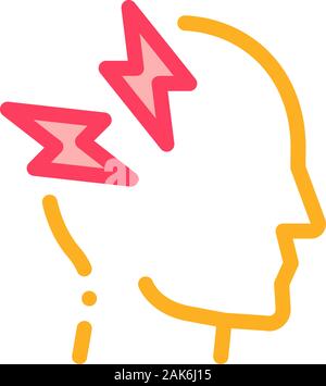 Headache Icon Vector Outline Illustration Stock Vector