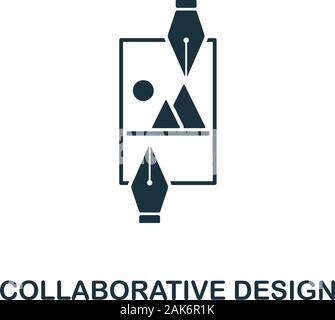 Collaborative Design icon. Simple element from design technology collection. Filled Collaborative Design icon for templates, infographics and more Stock Vector