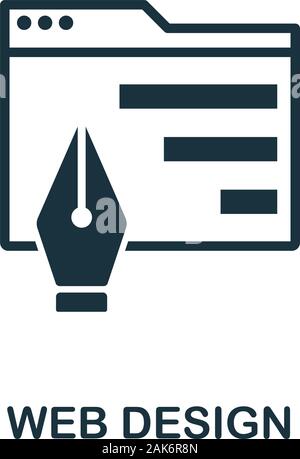 Web Design icon. Simple element from design technology collection. Filled Web Design icon for templates, infographics and more Stock Vector