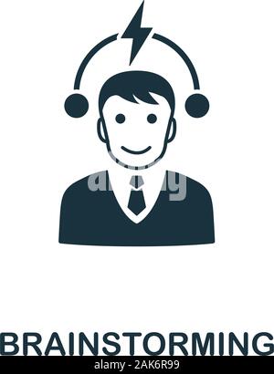 Brainstorming icon. Simple element from design technology collection. Filled Brainstorming icon for templates, infographics and more Stock Vector