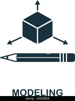 Modeling icon. Simple element from design technology collection. Filled Modeling icon for templates, infographics and more Stock Vector