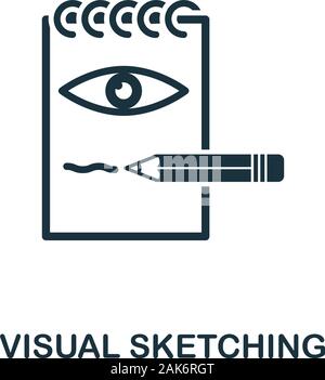 Visual Sketching icon. Simple element from design technology collection. Filled Visual Sketching icon for templates, infographics and more Stock Vector