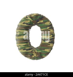 Camouflage army numbers, 3D rendering isolated on white background - Illustration Stock Photo