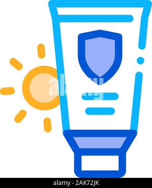 Sunscreen Icon Vector Outline Illustration Stock Vector
