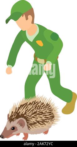 Animal rescue icon, isometric style Stock Vector