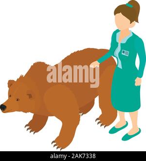 Animal health icon, isometric style Stock Vector
