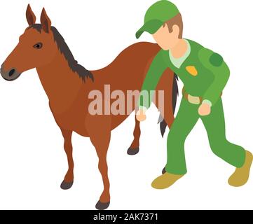 Animal breeding icon, isometric style Stock Vector